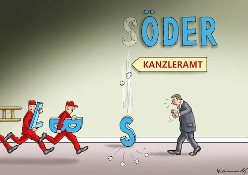 Cartoon: KANZLERAMTVERSÖDERUNG (medium) by marian kamensky tagged merkel,seehofer,unionskrise,csu,cdu,flüchtlinge,kontrollzentren,für,salvini,defizit,plastiktütenverbot,groko,klimapaket,parteitag,merz,akk,söder,klimagipfel,madrid,lesbos,synodaler,weg,merkel,seehofer,unionskrise,csu,cdu,flüchtlinge,kontrollzentren,für,salvini,defizit,plastiktütenverbot,groko,klimapaket,parteitag,merz,akk,söder,klimagipfel,madrid,lesbos,synodaler,weg