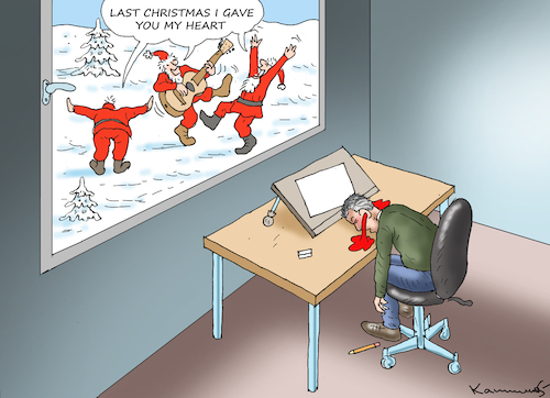 Cartoon: KARIKATURISTENOHRENBLUTEN (medium) by marian kamensky tagged weihnachten,nikolaus,autoportrait,weihnachten,nikolaus,autoportrait