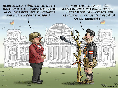 Cartoon: Karstadtanschluss an Österreich (medium) by marian kamensky tagged benko,karstadt,anschluss,berliner,flughafen,benko,karstadt,anschluss,berliner,flughafen