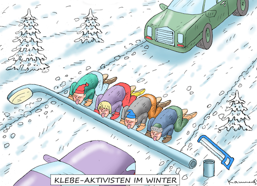 KLEBE-AKTIVISTEN IM WINTER