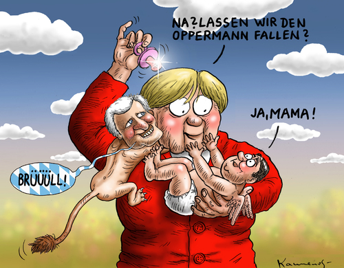 Cartoon: Koalition über Oppermann (medium) by marian kamensky tagged edathy,kinderpornoskandal,firedrich,gabriel,merkel,groko,edathy,kinderpornoskandal,firedrich,gabriel,merkel,groko