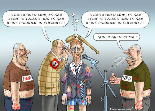 Cartoon: KOLLABORATEUR KRETSCHMER (medium) by marian kamensky tagged chemnitz,lynchjustiz,rchtsradikale,proteste,sachsen,kollaborateur,kretschmer,chemnitz,lynchjustiz,rchtsradikale,proteste,sachsen,kollaborateur,kretschmer