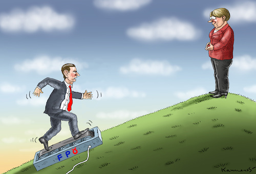 Cartoon: KURZ KURZ BEI MERKEL (medium) by marian kamensky tagged kurz,bei,merkel,kurz,bei,merkel