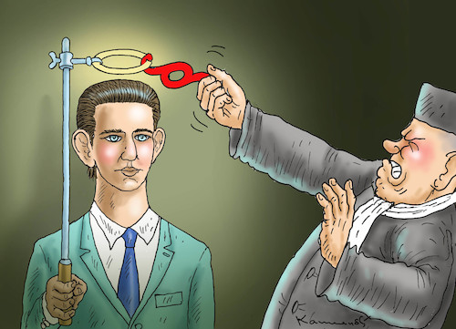 Cartoon: KURZE DAUER DES SCHEINHEILIGEN (medium) by marian kamensky tagged kurz,österreich,staatsanwaltschaft,kurz,österreich,staatsanwaltschaft