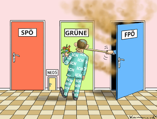 Cartoon: KURZE KLOALITIONSPARTNERSUCHE (medium) by marian kamensky tagged wahlen,in,österreich,kurz,fpö,spö,pilz,parteienfilz,populismus,wahlen,in,österreich,kurz,fpö,spö,pilz,parteienfilz,populismus