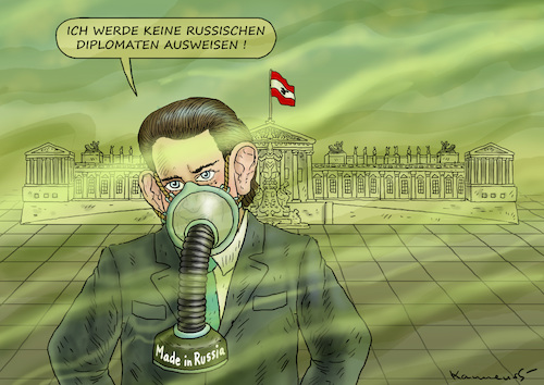 Cartoon: KURZSCHLUSSDIPLOMATIE (medium) by marian kamensky tagged theresa,may,putin,sergei,skripal,novichok,russia,kgb,poison,attack,england,sebastian,kurz,diplomatenausweisungen,agents,theresa,may,putin,sergei,skripal,novichok,russia,kgb,poison,attack,england,sebastian,kurz,diplomatenausweisungen,agents