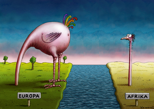 Cartoon: Lampedusa Syndrom (medium) by marian kamensky tagged lampedusa,flüchtlingsdrama,europa,afrika,hungersnot,lampedusa,flüchtlingsdrama,europa,afrika,hungersnot