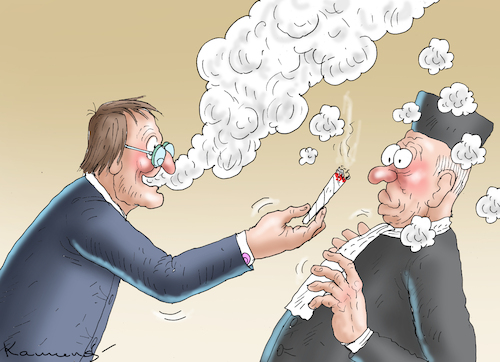 Cartoon: LAUTERBACH VERSUCH DEUTSCHER RIC (medium) by marian kamensky tagged lauterbach,versuch,deutscher,richterbund,cannabislegalisierung,lauterbach,versuch,deutscher,richterbund,cannabislegalisierung