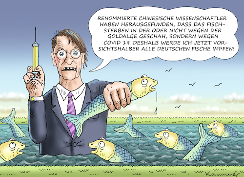 Cartoon: LAUTERBACH WIEDER BESCHÄFTIGT (medium) by marian kamensky tagged curevac,testzentren,corona,impfung,pandemie,booster,omikron,impfpflicht,curevac,testzentren,corona,impfung,pandemie,booster,omikron,impfpflicht