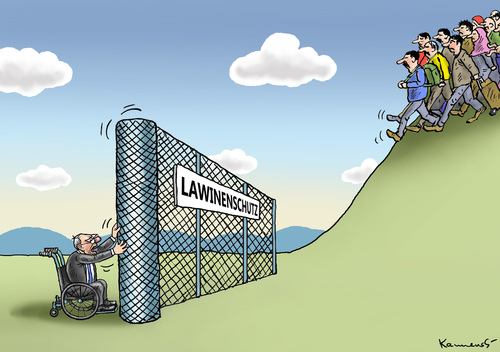 Cartoon: LAWINENSCHUTZ (medium) by marian kamensky tagged eu,flüchtlinge,asyl,politik,willkommenskultur,terrorismus,heidenau,horst,seehofer,bayern,eu,flüchtlinge,asyl,politik,willkommenskultur,terrorismus,heidenau,horst,seehofer,bayern