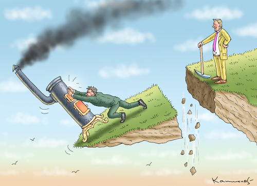 Cartoon: LINDNER VERSUS HABECK (medium) by marian kamensky tagged energiewende,habeck,atommeiler,lindner,energiewende,habeck,atommeiler,lindner