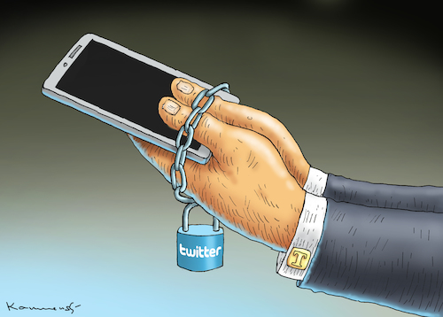 Cartoon: LOCK HIM UP DEAR TWITTER ! (medium) by marian kamensky tagged coronavirus,epidemie,gesundheit,panik,stillegung,twittertrump,pandemie,coronavirus,epidemie,gesundheit,panik,stillegung,twittertrump,pandemie