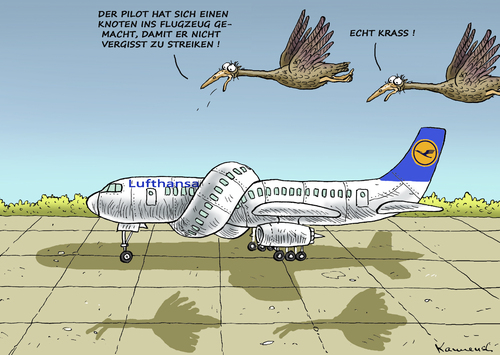 Cartoon: Lufthansastreik (medium) by marian kamensky tagged lokführerstreik,dbb,streik,pilotenstreik,lufthansastreik,lokführerstreik,dbb,streik,pilotenstreik,lufthansastreik