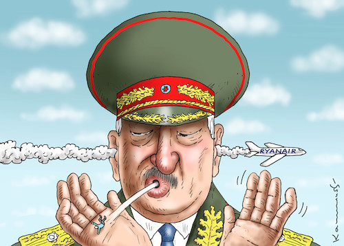 Cartoon: LUKASCHENKO (medium) by marian kamensky tagged lukaschenko,raynair,belarus,terrorismus,lukaschenko,raynair,belarus,terrorismus