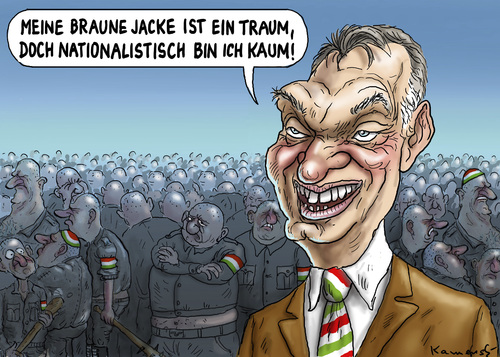 Cartoon: Lupenreiner Braunokrat Orban (medium) by marian kamensky tagged faschismus,jobbik,rechtsradikalismus,demokratie,wahlen,ungarn,orban,viktor,viktor,orban,ungarn,wahlen,demokratie,rechtsradikalismus,jobbik,faschismus