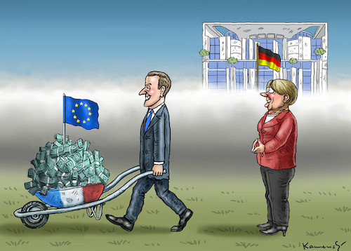 Cartoon: MACRON BESUCHT MERKEL (medium) by marian kamensky tagged macron,besucht,merkel,macron,besucht,merkel