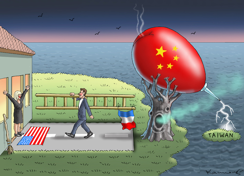 Cartoon: MACRON IN CHINA (medium) by marian kamensky tagged macron,in,china,macron,in,china