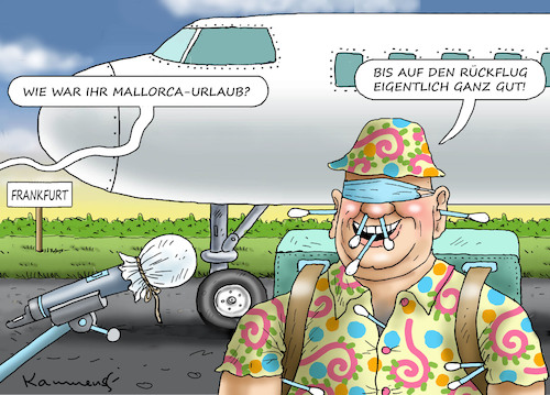 Cartoon: MALLE-URLAUBER WIEDER DAHOAM (medium) by marian kamensky tagged biontech,pfizer,impfung,corona,rosenmontag,eu,mallorca,neuverseuchungursula,von,der,leyen,biontech,pfizer,impfung,corona,rosenmontag,eu,mallorca,neuverseuchungursula,von,der,leyen