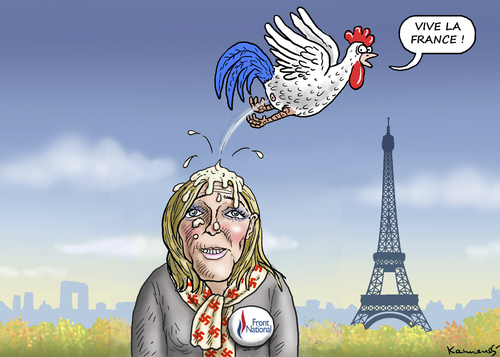 Cartoon: MARINE LE PENNERIN (medium) by marian kamensky tagged hollande,trifft,obama,terroranschlag,in,paris,marine,le,pen,wahlen,frankreich,hollande,trifft,obama,terroranschlag,in,paris,marine,le,pen,wahlen,frankreich