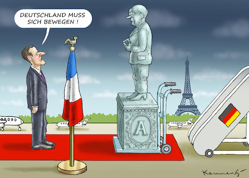 Cartoon: MERKEL BESUCHT MACRON (medium) by marian kamensky tagged merkel,besucht,macron,merkel,besucht,macron