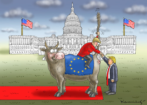 Cartoon: MERKEL BESUCHT TRUMP (medium) by marian kamensky tagged merkel,besucht,trump,merkel,besucht,trump