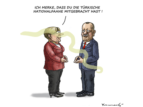 MERKEL MERKT ERDIS FAHNE