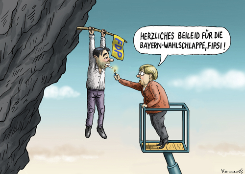 Cartoon: Merkels Mitgefühl (medium) by marian kamensky tagged peer,steinbrück,kanzlerkandidat,wahlen,spd,sigmar,gabriel,attacke,angela,merkel,cdu,scu,rösselr,fdp,in,bayern,peer,steinbrück,kanzlerkandidat,wahlen,spd,sigmar,gabriel,attacke,angela,merkel,cdu,scu,rösselr,fdp,in,bayern