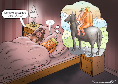 Cartoon: MIGRÄNE (medium) by marian kamensky tagged trump,putin,melania,trump,putin,melania