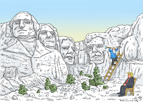 Cartoon: Mount Rushmore (medium) by marian kamensky tagged coronavirus,epidemie,gesundheit,panik,stillegung,george,floyd,twittertrump,pandemie,coronavirus,epidemie,gesundheit,panik,stillegung,george,floyd,twittertrump,pandemie