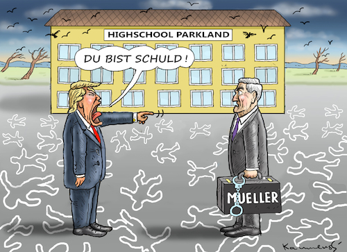 Cartoon: MUELLER IST SCHULD (medium) by marian kamensky tagged terror,attack,in,florida,parkland,highschool,nra,terror,attack,in,florida,parkland,highschool,nra