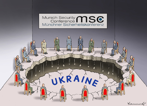 Cartoon: Münchner Sicherheitskonferenz (medium) by marian kamensky tagged putins,bescherung,ukraine,provokation,münchner,sicherheitskonferenz,nato,osterweiterung,putins,bescherung,ukraine,provokation,münchner,sicherheitskonferenz,nato,osterweiterung