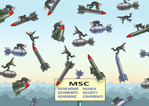 Cartoon: MUNICH SECURITY CONFERENCE (medium) by marian kamensky tagged munich,security,conference,nuklear,waffen,frieden,krieg,sicherheitskonferenz,münchen,munich,security,conference,nuklear,waffen,frieden,krieg,sicherheitskonferenz,münchen