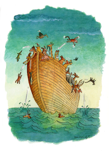Cartoon: Munity on the Ark (medium) by marian kamensky tagged humor,illustration,arche noah,tiere,bibel,arche,noah