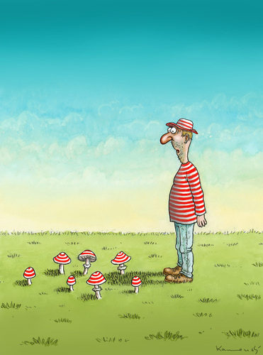 Cartoon: Mushrooms (medium) by marian kamensky tagged humor,pilz,pilze,natur,wald,fliegenpilz,fashion,mode
