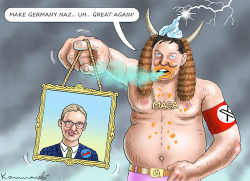Cartoon: MUSK HILFT WO ER KANN (medium) by marian kamensky tagged musk,trump,zuckerberg,bezos,felon,and,elon,in,panama,zölle,diktator,selenskyj,putin,ukraine,usa,china,handelskrieg,afd,weidel,musk,trump,zuckerberg,bezos,felon,and,elon,in,panama,zölle,diktator,selenskyj,putin,ukraine,usa,china,handelskrieg,afd,weidel