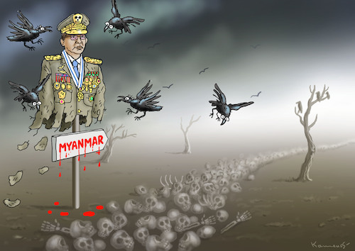 Cartoon: MYANMAR (medium) by marian kamensky tagged myanmar,myanmar