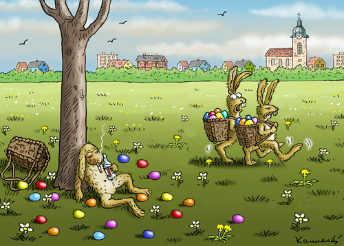 Cartoon: NA DANN FROHE OSTERN (medium) by marian kamensky tagged ostern,osterhase,ostern,osterhase