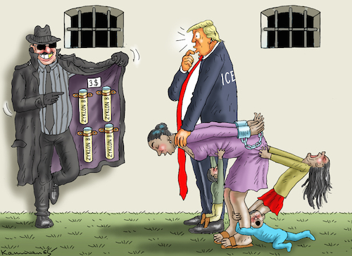 Cartoon: NACHDENKLICHER TRUMP (medium) by marian kamensky tagged musk,trump,zuckerberg,bezos,felon,and,elon,in,panama,zölle,diktator,selenskyj,putin,ukraine,usa,china,alcatraz,florida,handelskrieg,musk,trump,zuckerberg,bezos,felon,and,elon,in,panama,zölle,diktator,selenskyj,putin,ukraine,usa,china,alcatraz,florida,handelskrieg