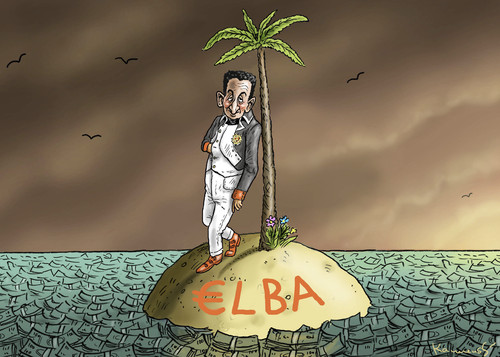 Cartoon: Napoleon Sarkozy auf Elba (medium) by marian kamensky tagged nicolas,sarkozy,korruption,verhaftung,frankreich,nicolas,sarkozy,korruption,verhaftung,frankreich