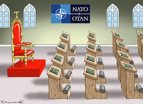 Cartoon: NATO-GIPFEL IN DEN HAAG (medium) by marian kamensky tagged nato,gipfel,in,den,haag,nato,gipfel,in,den,haag