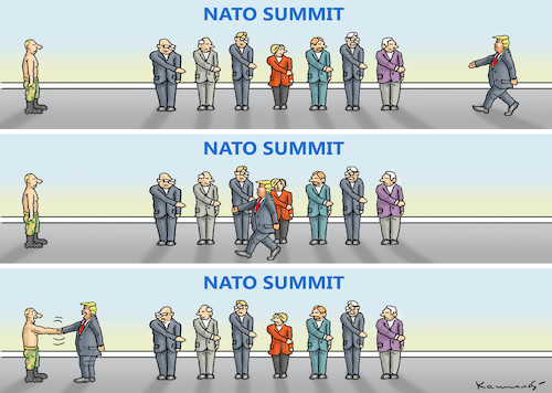 Cartoon: NATO SUMMIT (medium) by marian kamensky tagged obama,trump,präsidentenwahlen,usa,baba,vanga,republikaner,inauguration,demokraten,kim,jong,un,wikileaks,faschismus,singarur,nato,summit,obama,trump,präsidentenwahlen,usa,baba,vanga,republikaner,inauguration,demokraten,kim,jong,un,wikileaks,faschismus,singarur,nato,summit