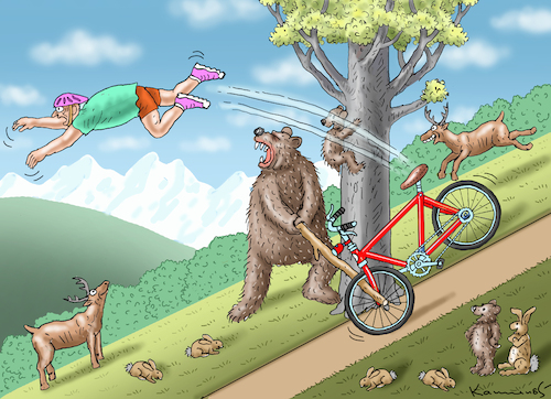 Cartoon: NATURSCHUTZBÄR (medium) by marian kamensky tagged naturschutz,bär,naturschutz,bär