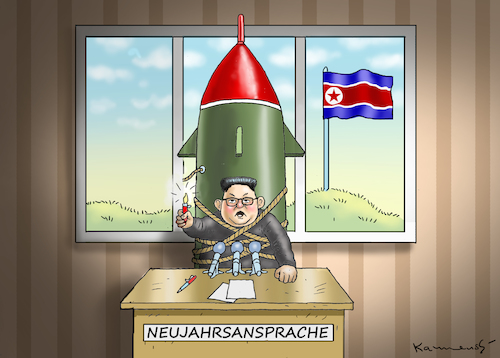 Cartoon: NEUAJHSANSPRACHE VON KIM JONG UN (medium) by marian kamensky tagged neuajhsansprache,von,kim,jong,un,neuajhsansprache,von,kim,jong,un