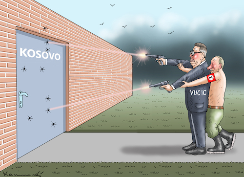 Cartoon: NEUER BALKANKRIEG (medium) by marian kamensky tagged neuer,balkankrieg,kosovo,neuer,balkankrieg,kosovo