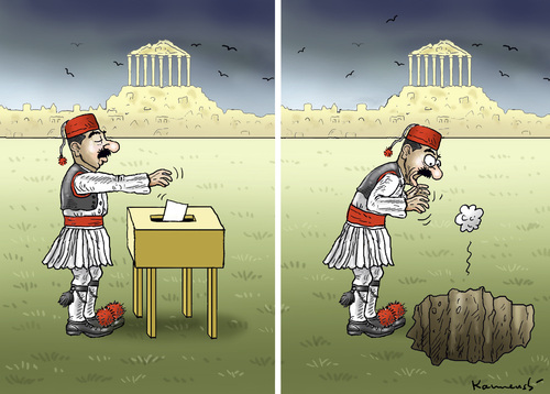 Cartoon: NEUQUALEN IN GRIECHENLAND (medium) by marian kamensky tagged alexis,tsipras,griechenland,rettungsschirm,eu,referendum,neuwahlen,griechowestern,alexis,tsipras,griechenland,rettungsschirm,eu,referendum,neuwahlen,griechowestern