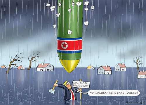 Cartoon: NORDKOREANISCHE FAKE-RAKETE (medium) by marian kamensky tagged obama,trump,präsidentenwahlen,usa,baba,vanga,republikaner,inauguration,demokraten,charlottesville,nordkoreanische,fake,rakete,wikileaks,faschismus,obama,trump,präsidentenwahlen,usa,baba,vanga,republikaner,inauguration,demokraten,charlottesville,nordkoreanische,fake,rakete,wikileaks,faschismus