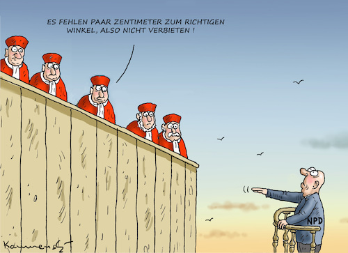 Cartoon: NPD WURDE NICHT VERBOTEN ! (medium) by marian kamensky tagged npd,wurde,nicht,verboten,karlsruhe,verfassungsgericht,npd,wurde,nicht,verboten,karlsruhe,verfassungsgericht