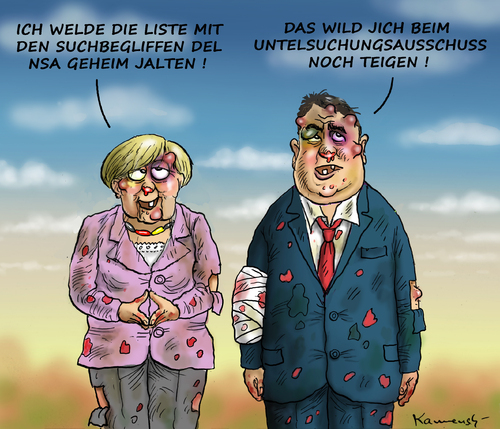 Cartoon: NSA UNTERSUCHUNGSAUSSSCHUSS (medium) by marian kamensky tagged nsa,bnd,merkel,spähaffäre,de,maiziere,nsa,bnd,merkel,spähaffäre,de,maiziere