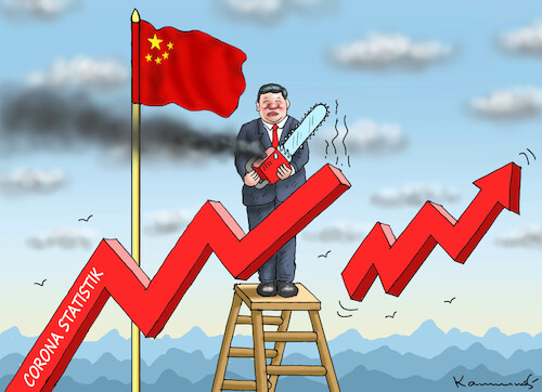 Cartoon: NULL COVID UND NULL STATISTIK (medium) by marian kamensky tagged null,covid,und,statistik,china,null,covid,und,statistik,china