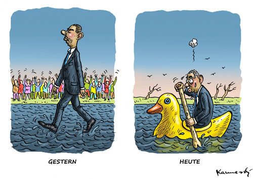 Cartoon: Obama nach den Kongresswahlen (medium) by marian kamensky tagged obama,kongresswahlen,demokraten,republikaner,lahme,ente,obama,kongresswahlen,demokraten,republikaner,lahme,ente